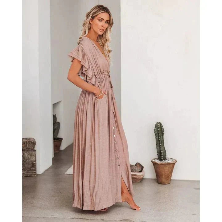 Stella™ |Maxi Taupe Ibiza Dress