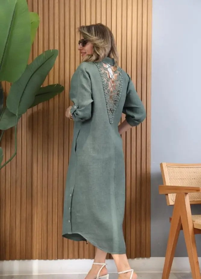 Stella™ | Linnen jurk